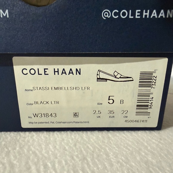 Cole Haan Stassi Embellished Black Loafers. Size 5B - Picture 6 of 7